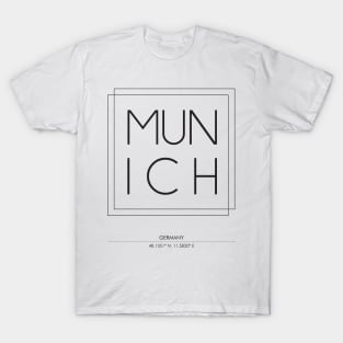 Munich City Minimal Typography 2 T-Shirt